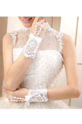 Sexy Lace Fingerless Elbow Length Party Gloves with Appliques